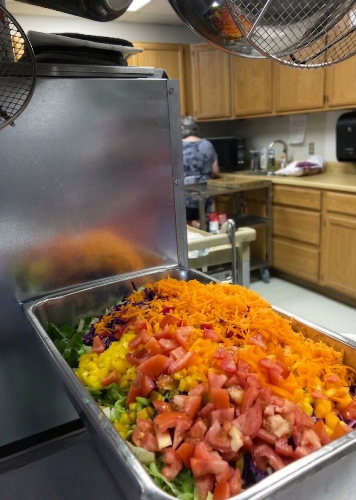 A tray of freshly prepared salad ready to be served