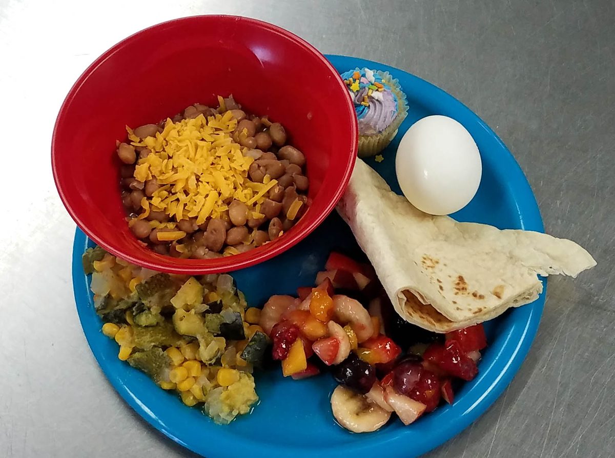 A sample evening meal prepared and served by Comedor volunteers